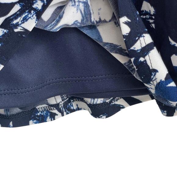 Eliza J Cocktail Sheath Dress Size 0 Nordstrom Navy &‎ White 3/4 Sleeves Stretch - Picture 4 of 6